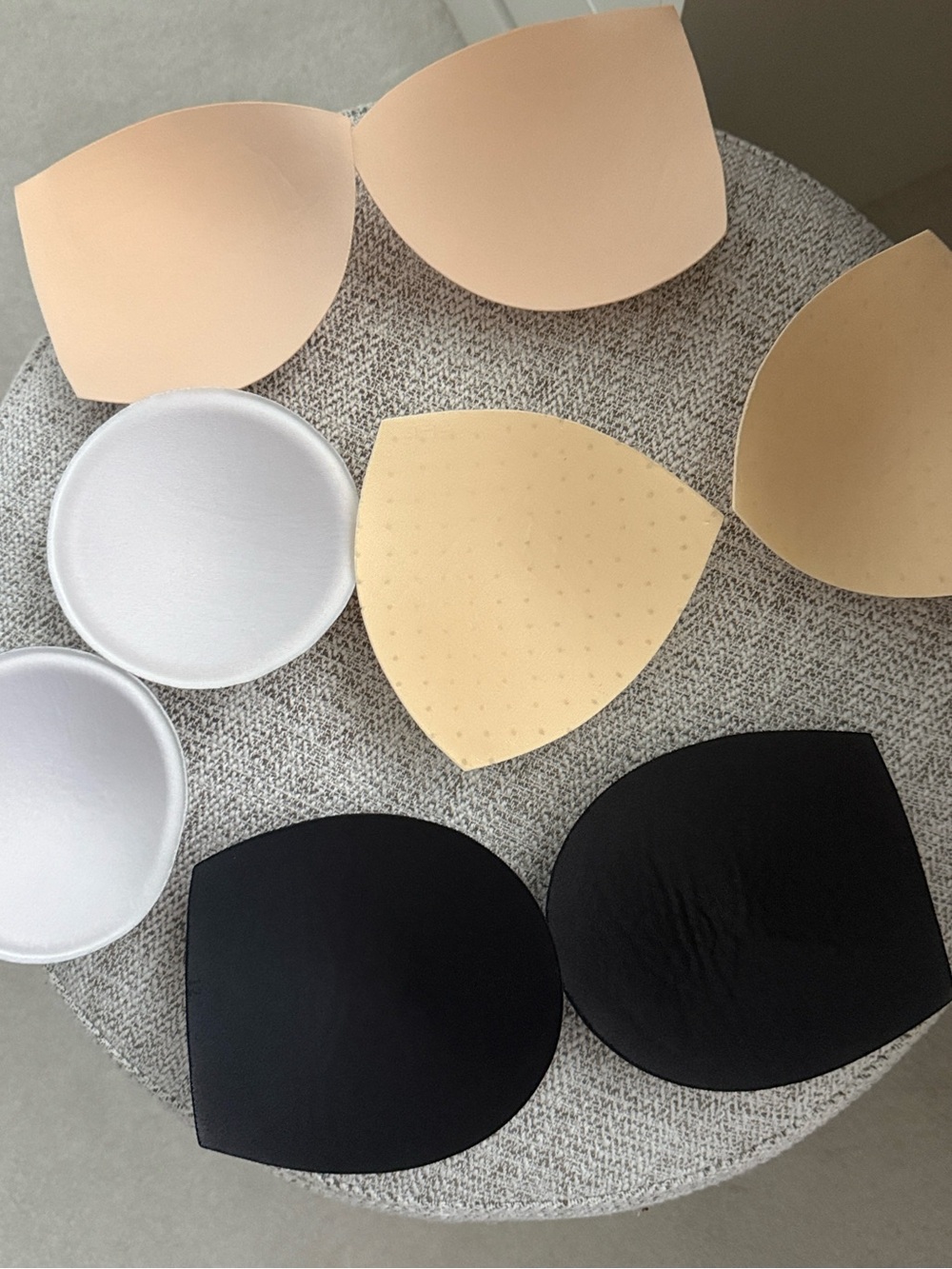 Bra Padding Inserts & Adhesive Bundle - Tan Nude White Black Removables Reusable - Picture 12 of 12